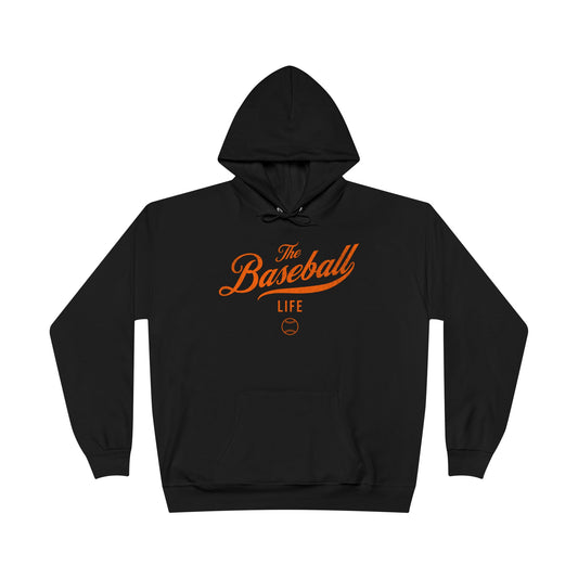 The Baseball Life Hoodie w/Grommets_Orange Print