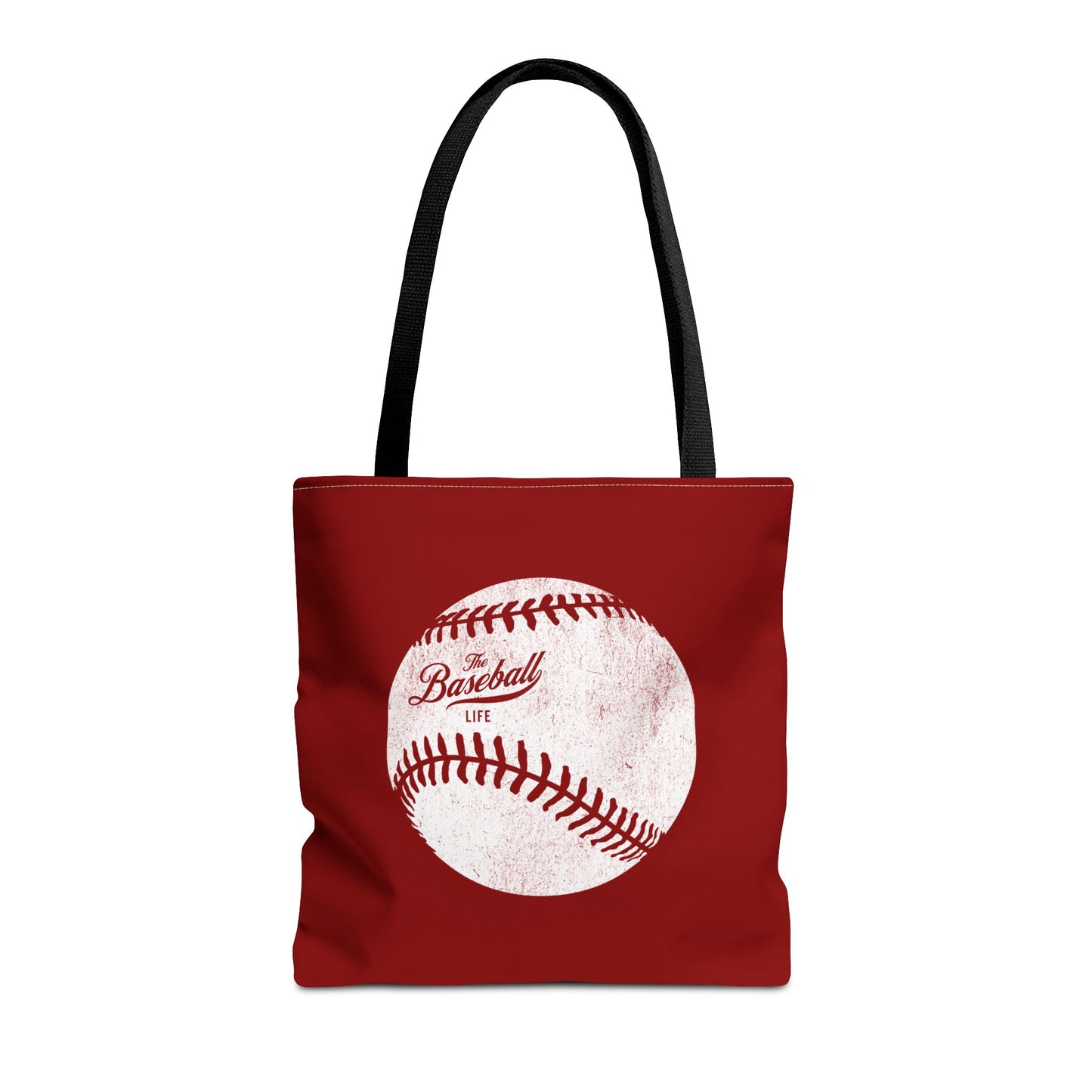 Weathered Baseball Tote Bag_Maroon
