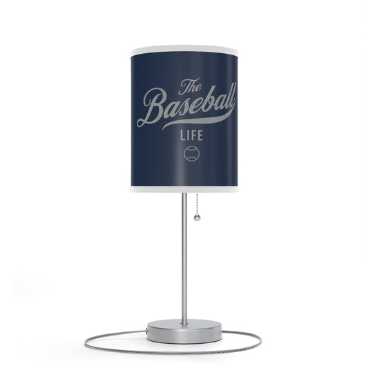 Table Lamp_Navy w Silver Gray Print