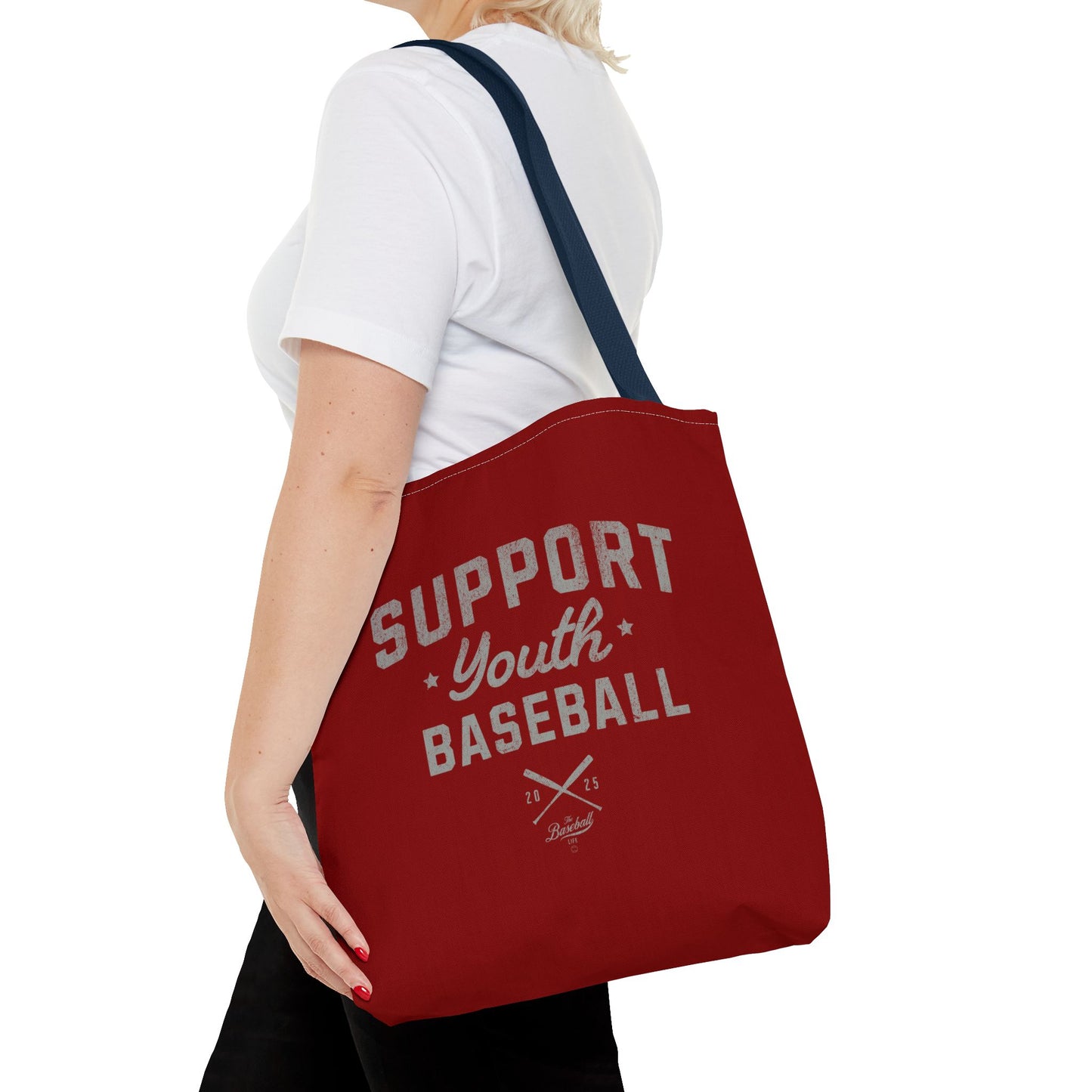 Support Youth Baseball Tote Bag_Maroon