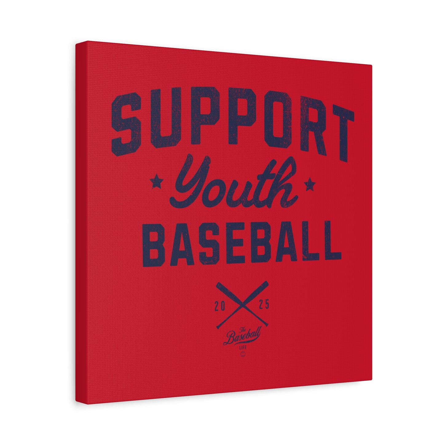 Support Youth Baseball Wall Art Canvas
