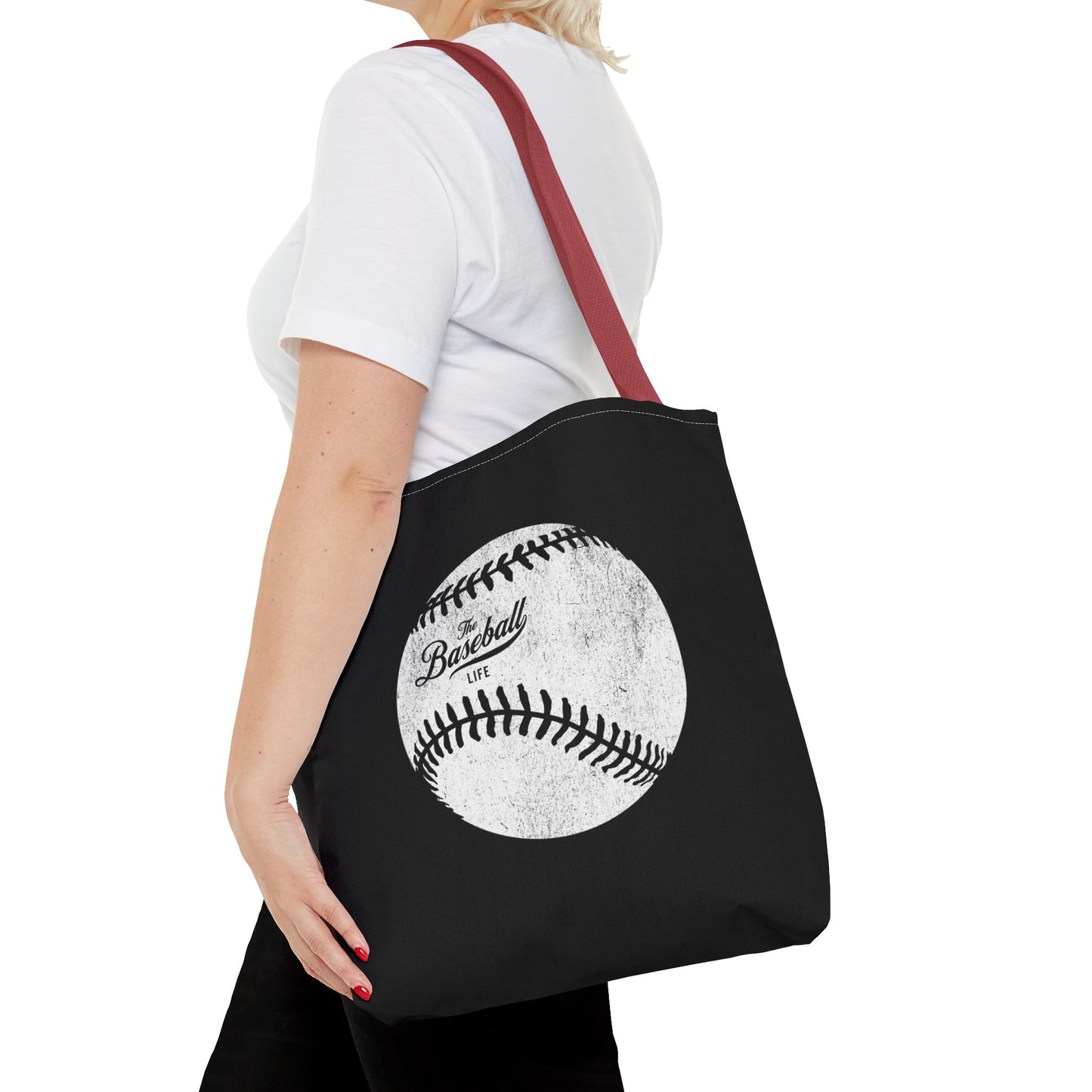 Weathered Baseball Tote Bag_Black