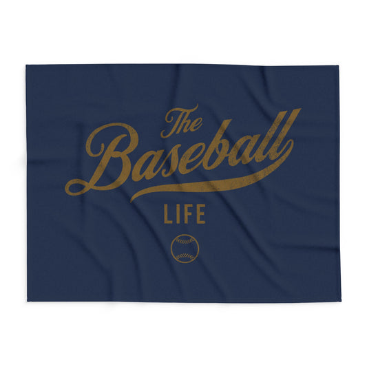 Fleece Blanket_Navy w Old Gold Print