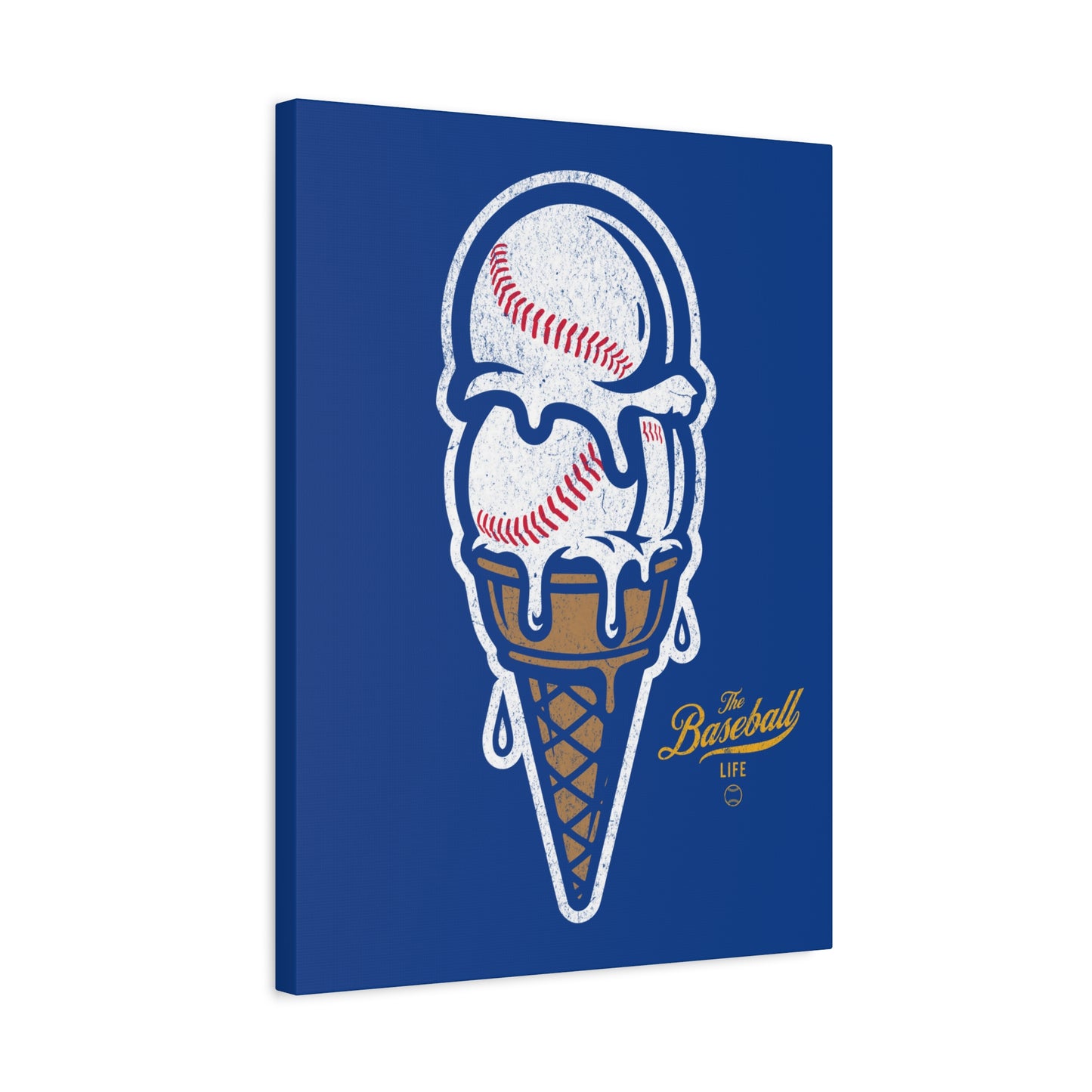 Baseball Ice Cream Cone Wall Art Canvas_Royal Blue