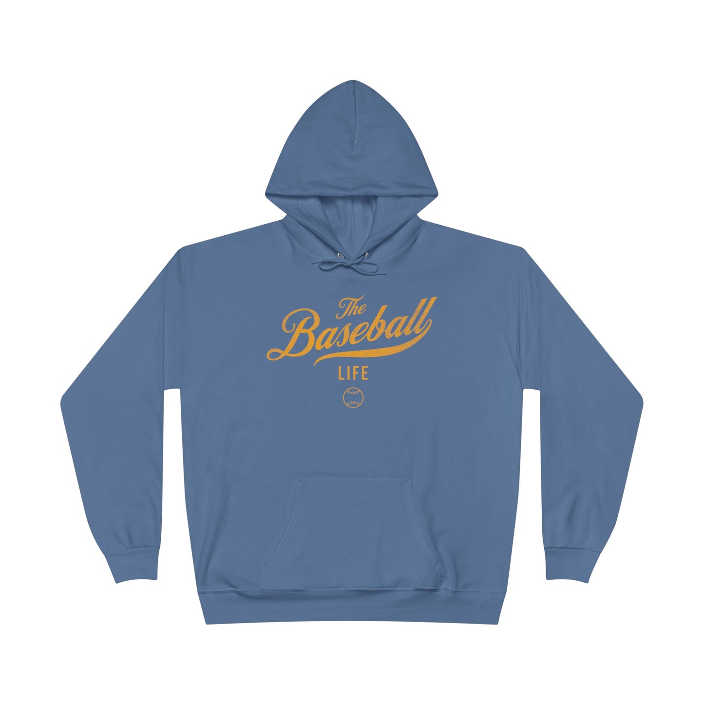The Baseball Life Hoodie w/Grommets_Yellow Gold Print
