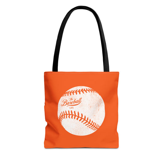 Weathered Baseball Tote Bag_Orange