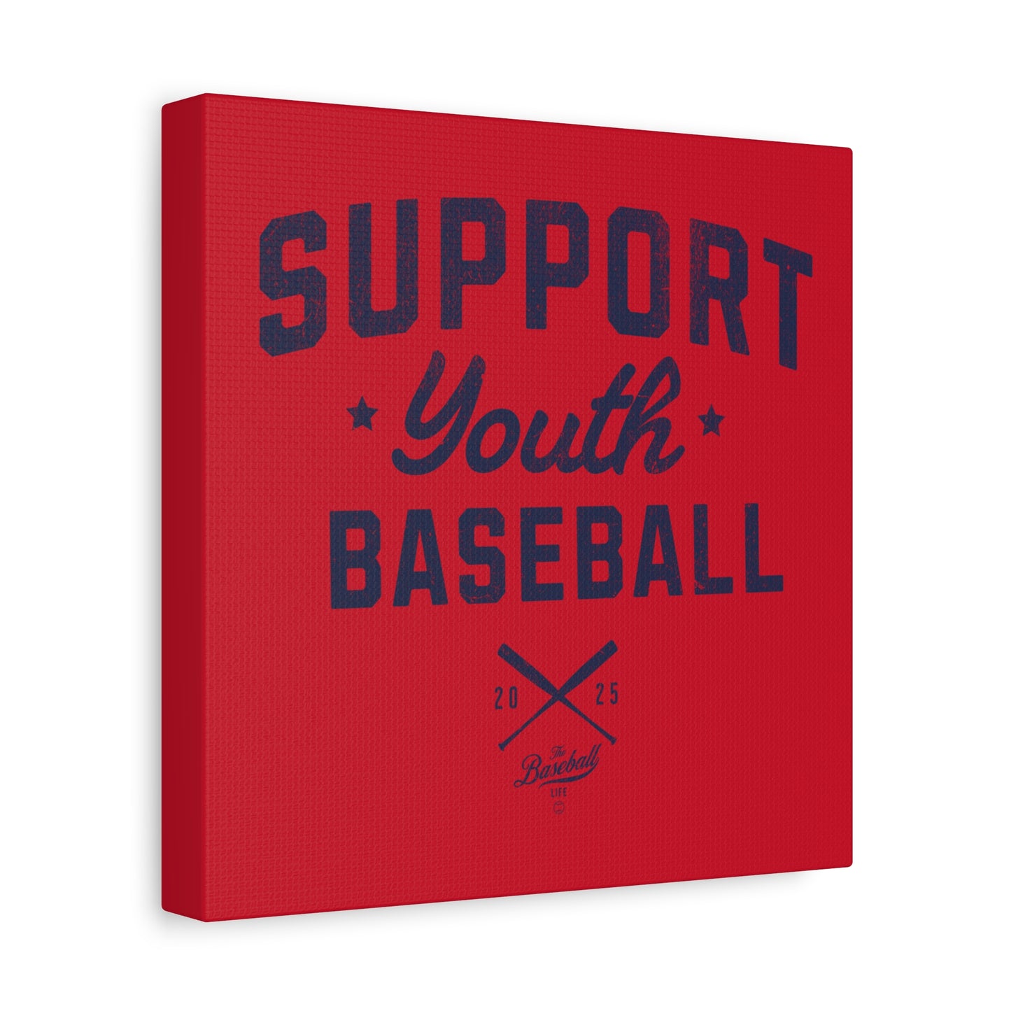 Support Youth Baseball Wall Art Canvas