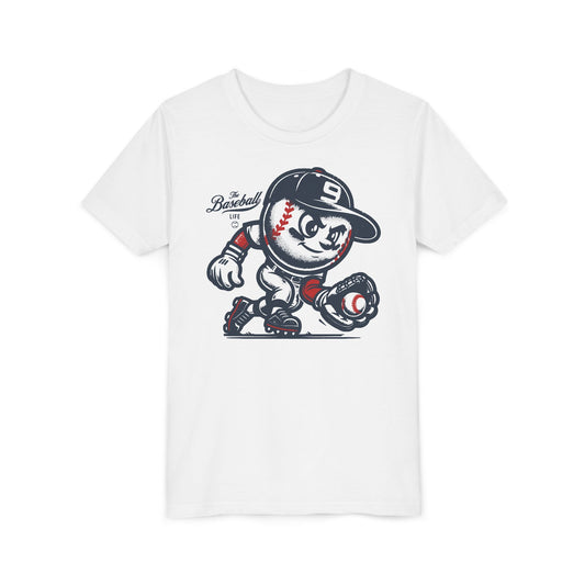 Youth Mr. Baseball Mascot Fielding T-Shirt