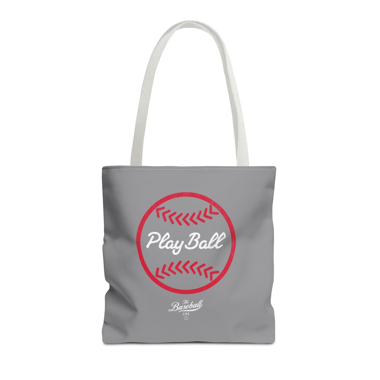Baseball Icon Play Ball Tote Bag_Gray
