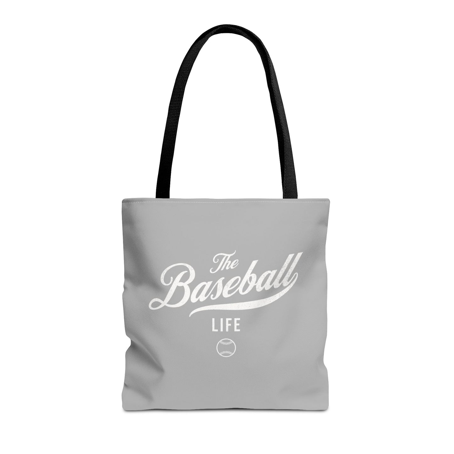 The Baseball Life Tote Bag_Gray w White Print