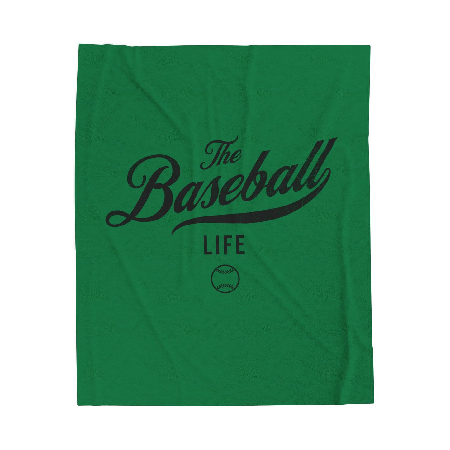 Velveteen Plush Blanket_Green with Black Print