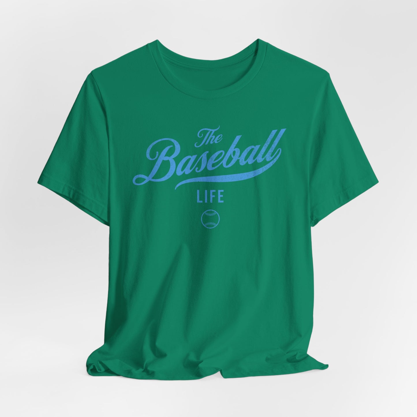 The Baseball Life Classic Script T-Shirt_Carolina Blue Print