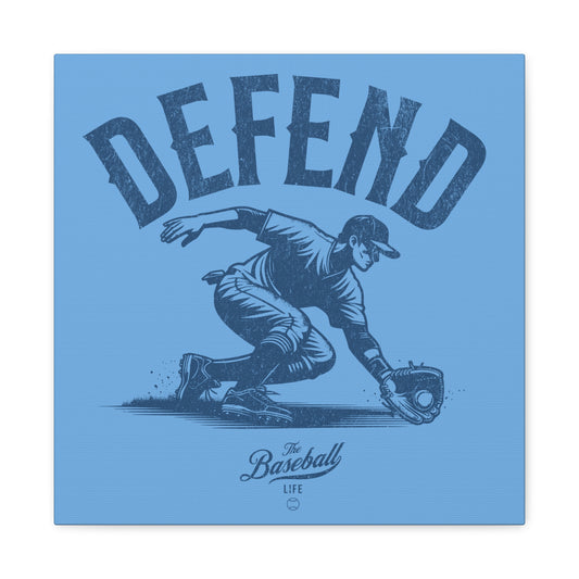 Defend Infielder Wall Art Canvas_Carolina Blue