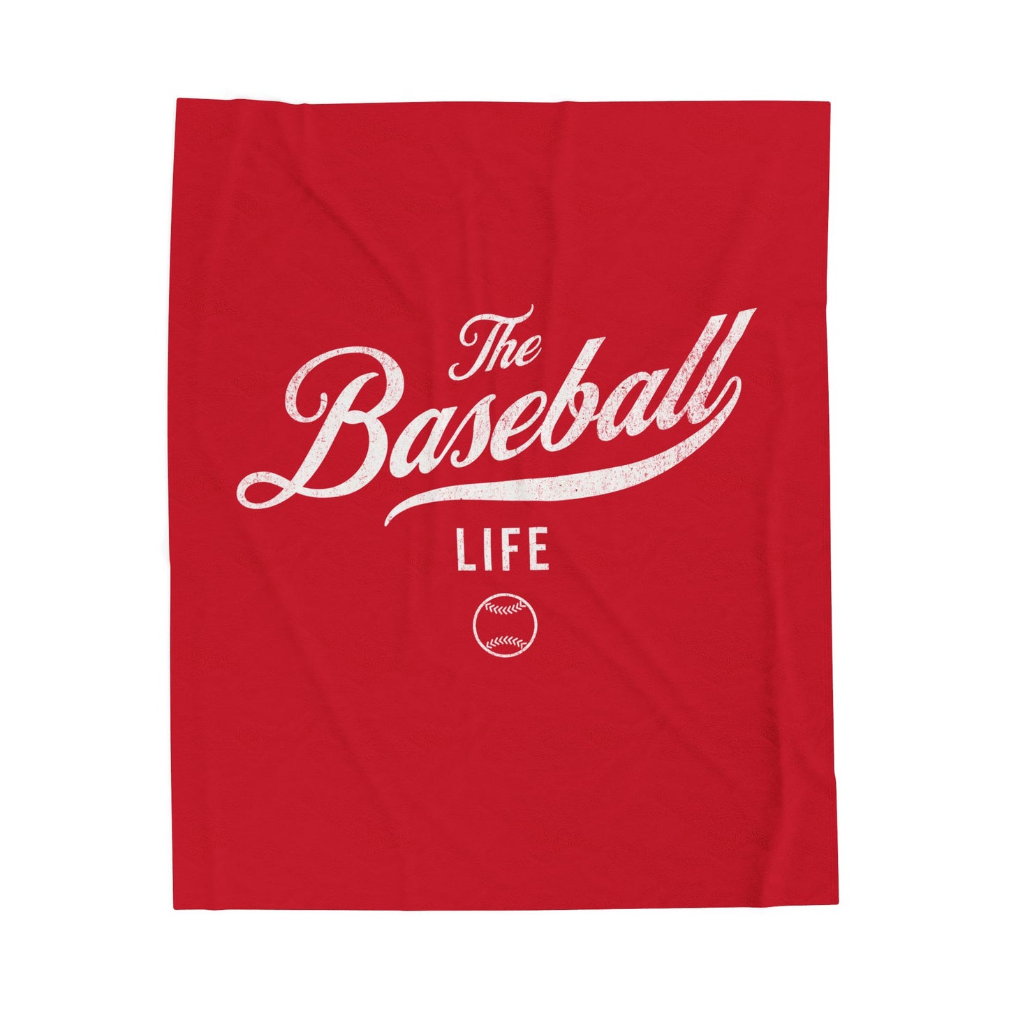 Velveteen Plush Blanket_Red with White Print