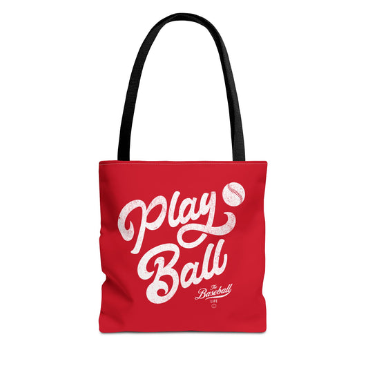 Play Ball Script Tote Bag