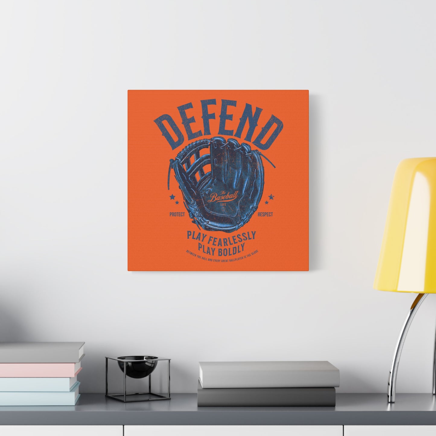 Defend Glove Wall Art Canvas_Orange