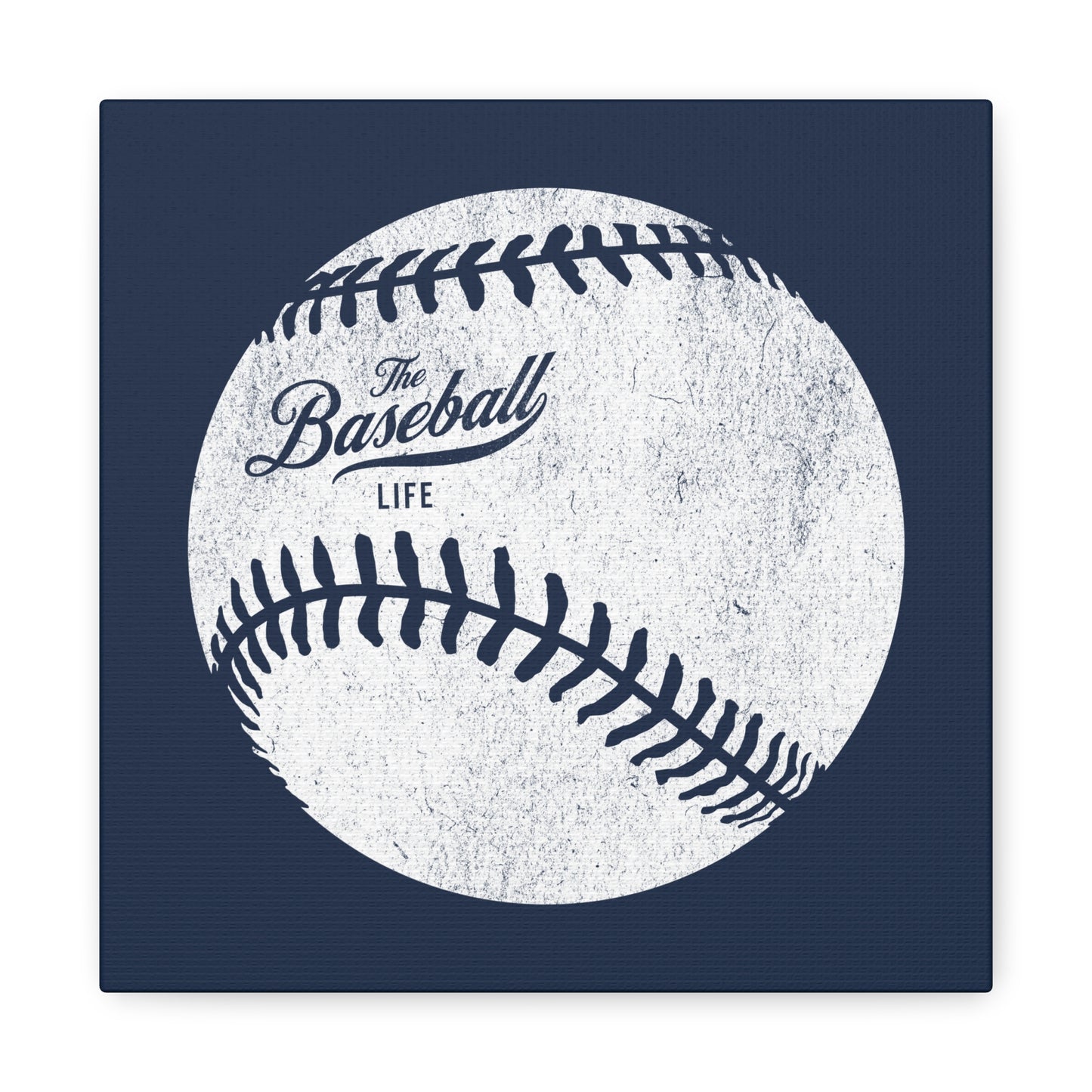Weathered Baseball Wall Art Canvas_Navy