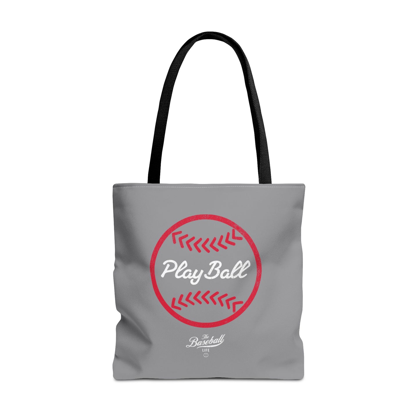 Baseball Icon Play Ball Tote Bag_Gray