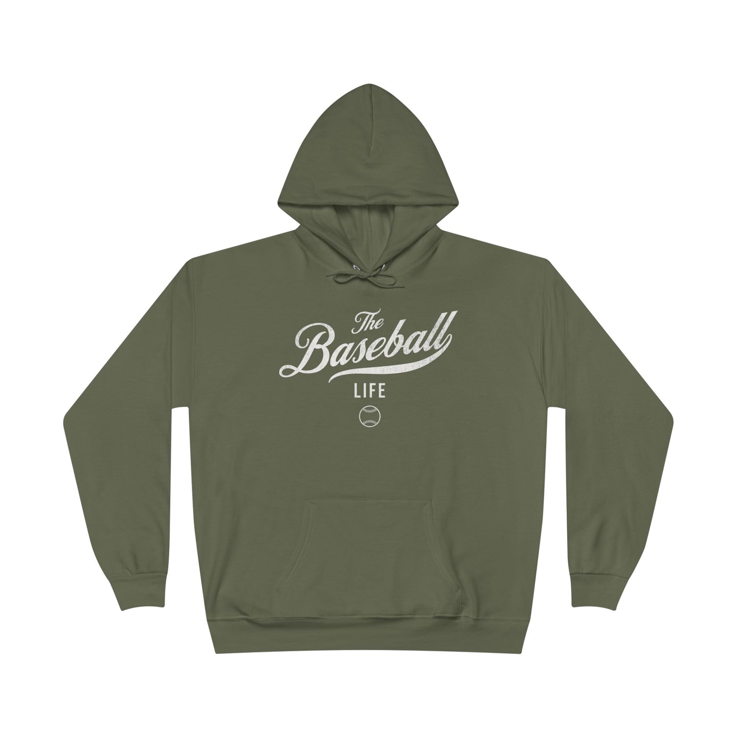The Baseball Life Hoodie w/Grommets_White Print
