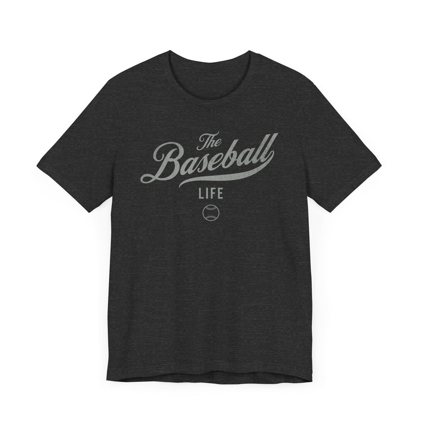 The Baseball Life Classic Script T-Shirt_Silver Gray Print