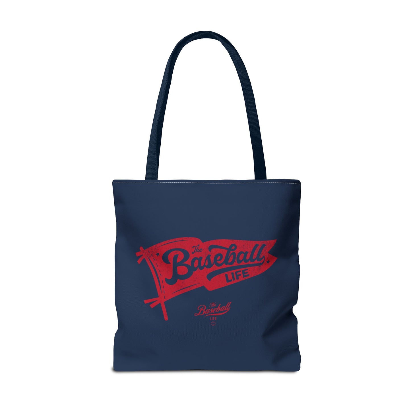 Vintage Pennant Tote Bag_Red Print on Navy