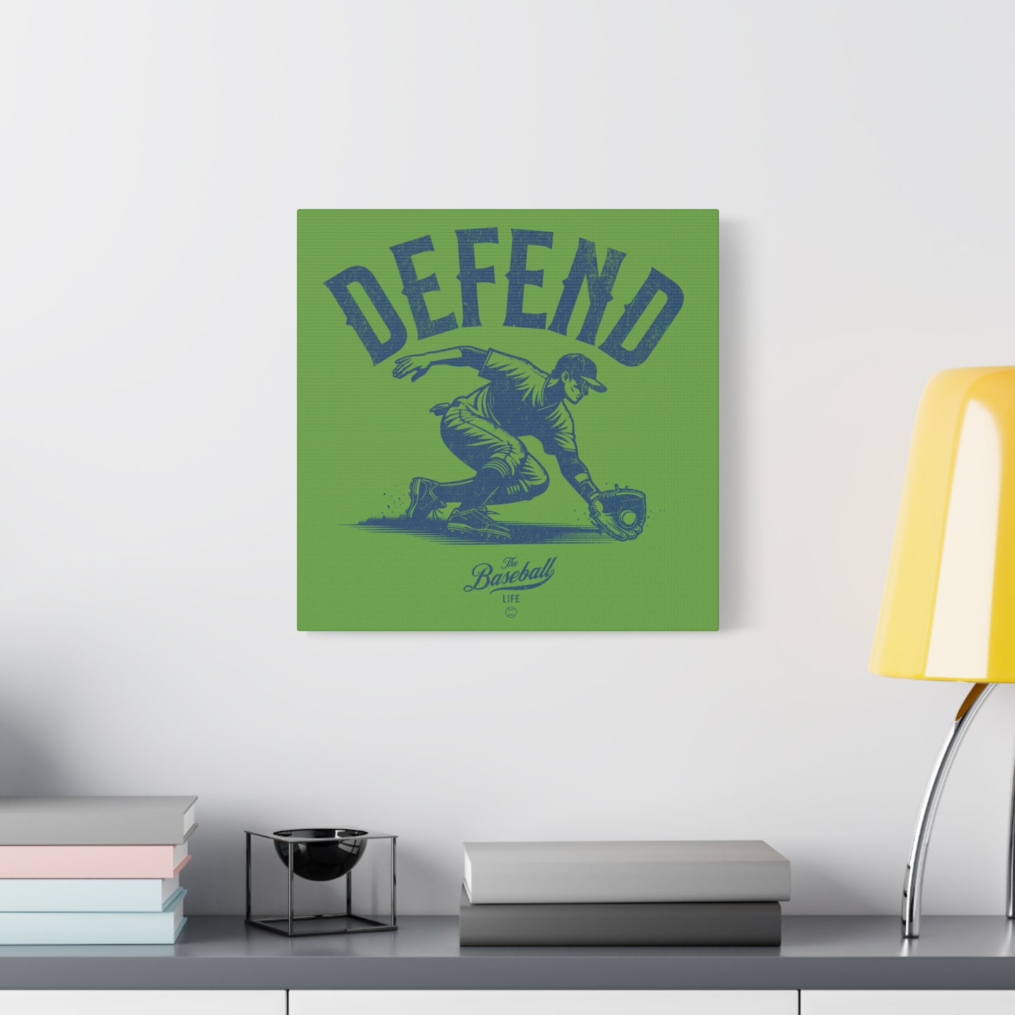 Defend Infielder Wall Art Canvas_Grass Green