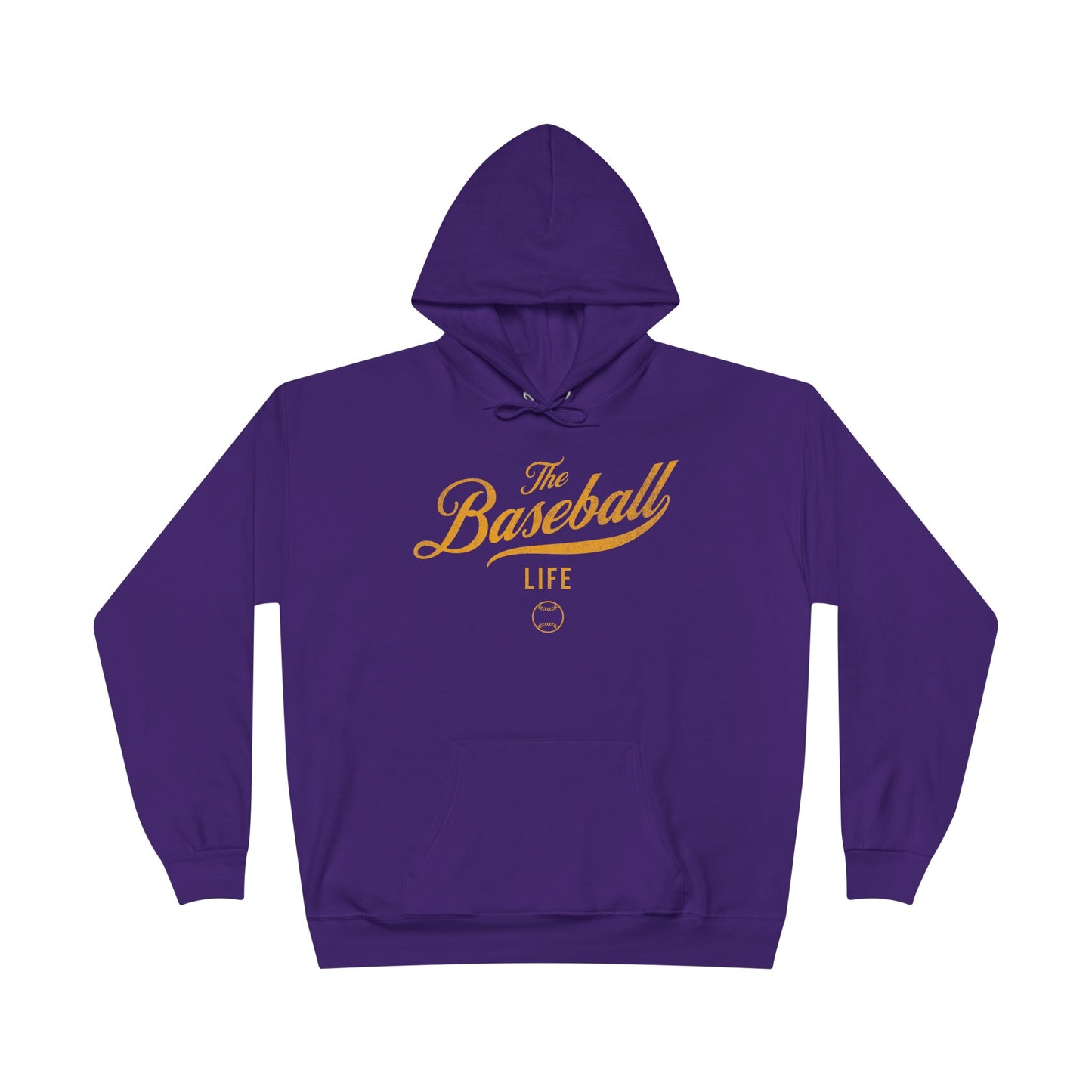 The Baseball Life Hoodie w/Grommets_Yellow Gold Print