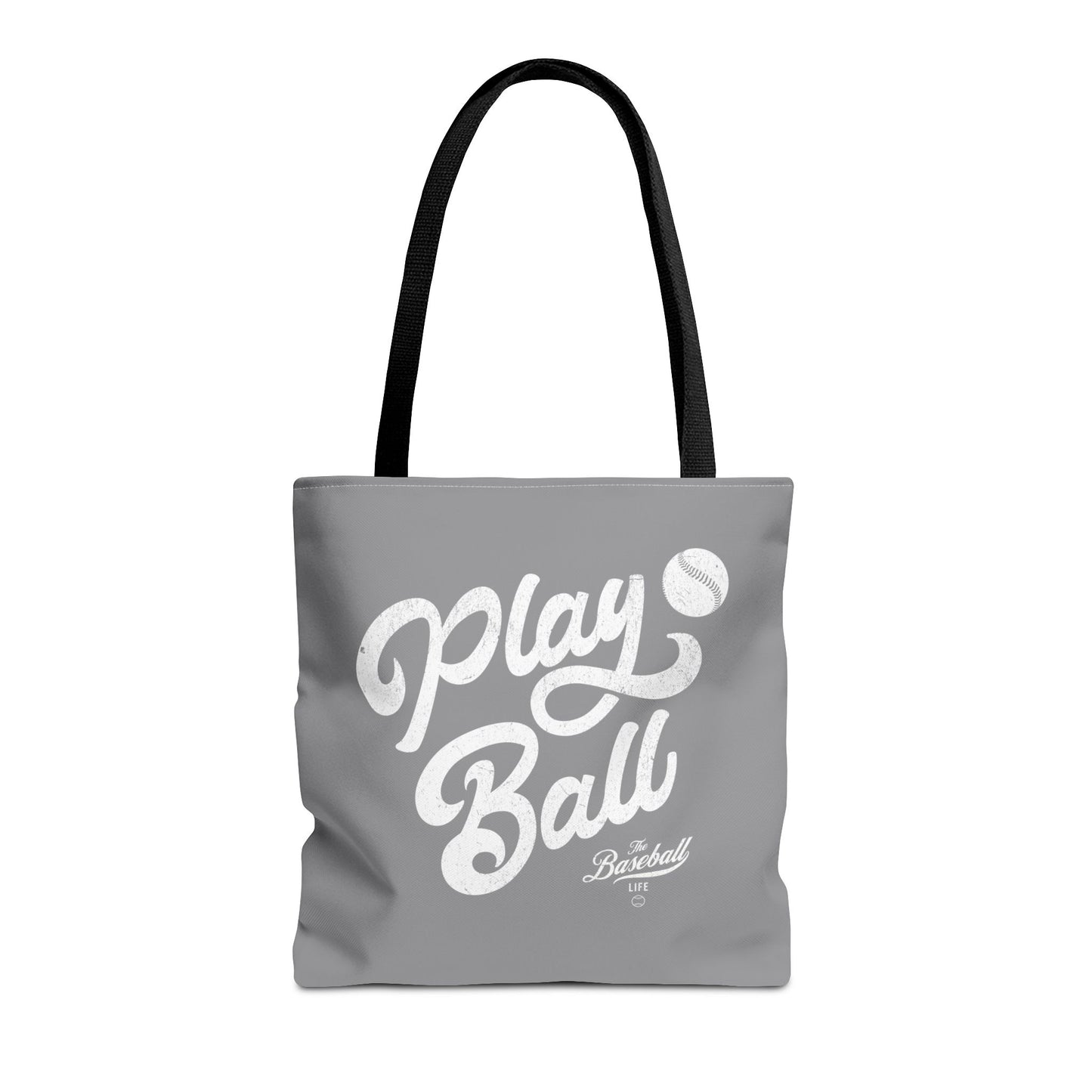 Play Ball Script Tote Bag_Medium Gray
