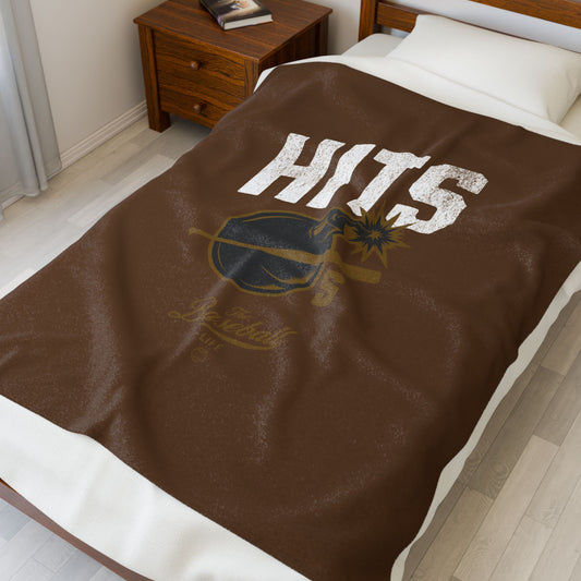 Velveteen Plush Blanket_Hits Bombs_Brown
