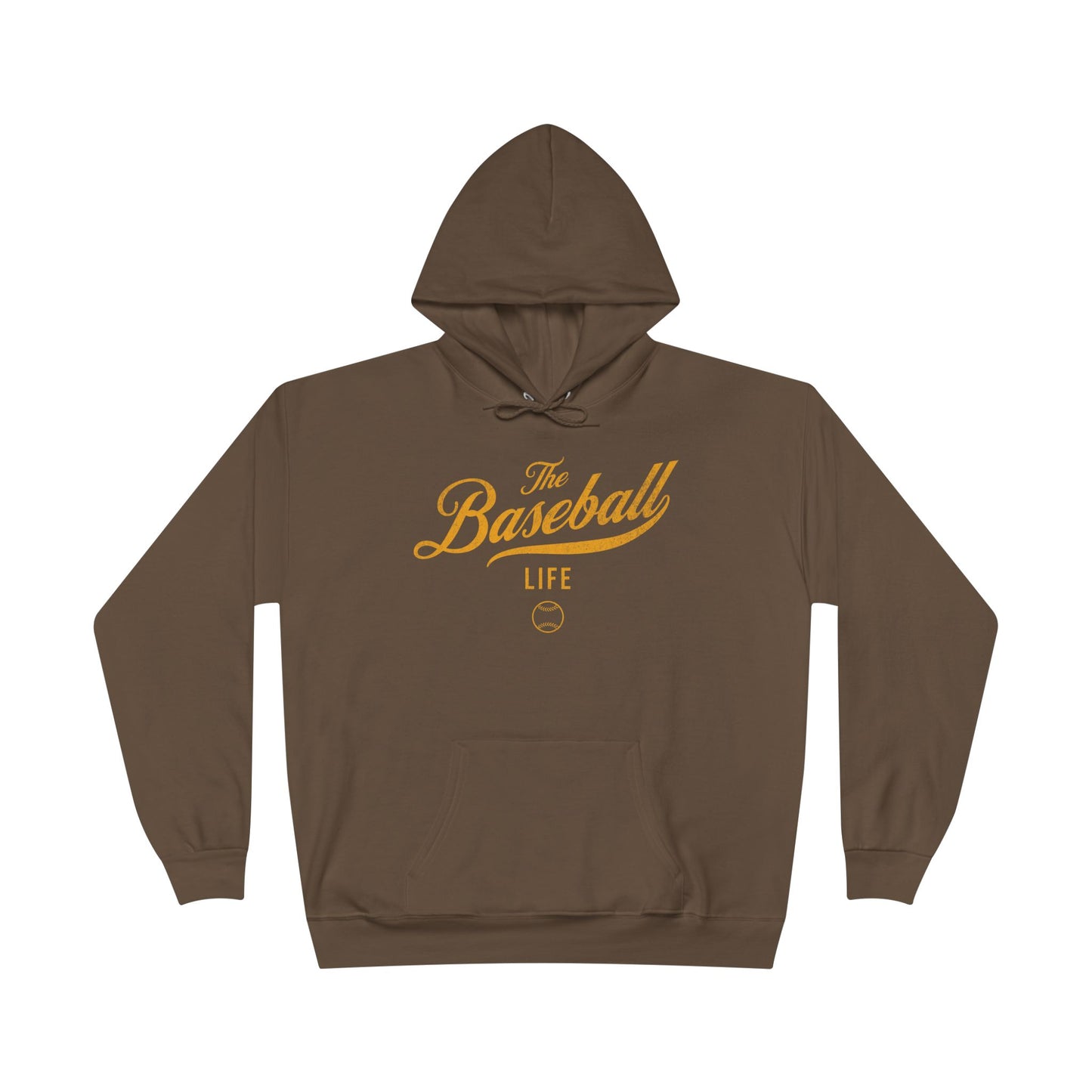 The Baseball Life Hoodie w/Grommets_Yellow Gold Print