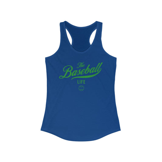 The Baseball Life Classic Script Tank_Green Print