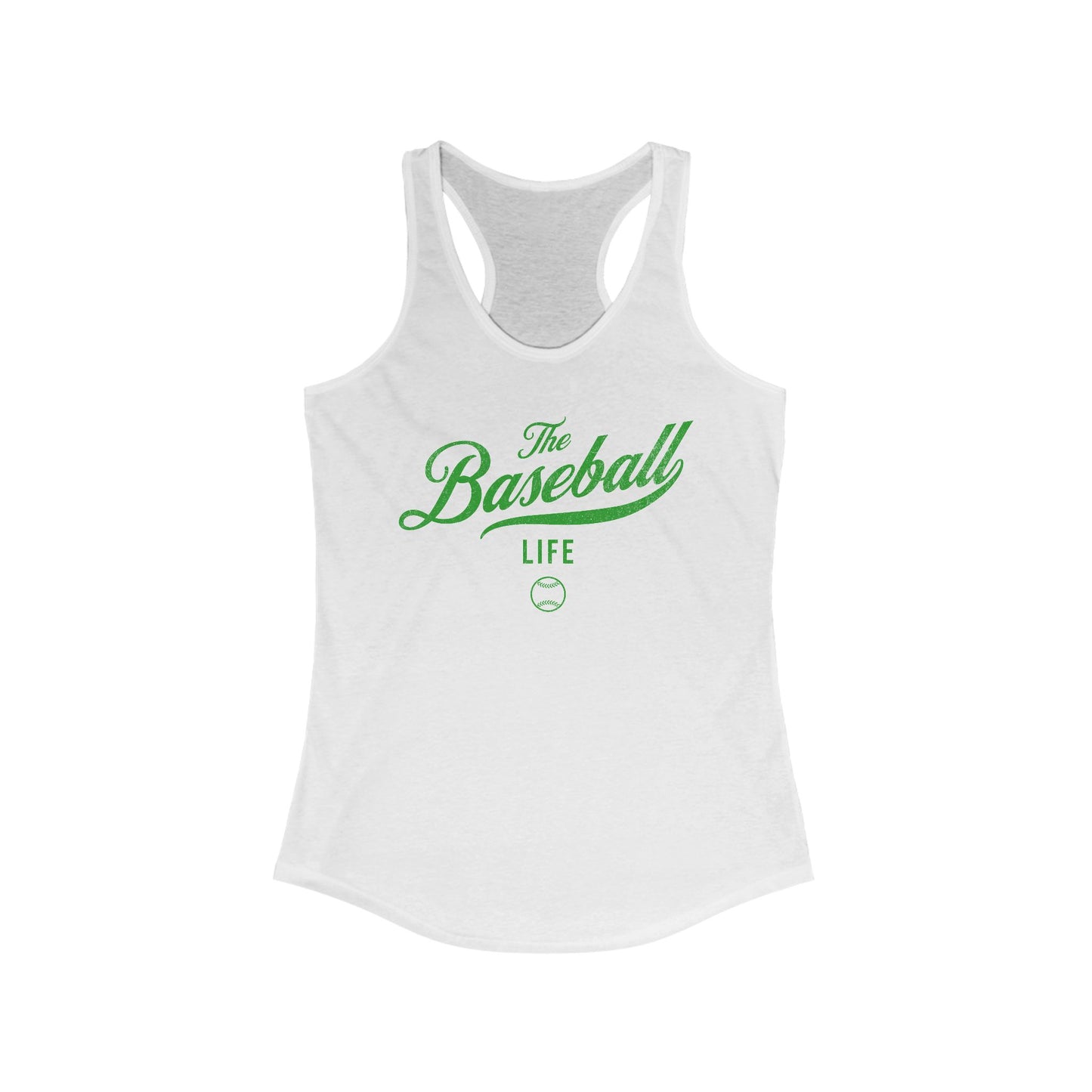 The Baseball Life Classic Script Tank_Green Print