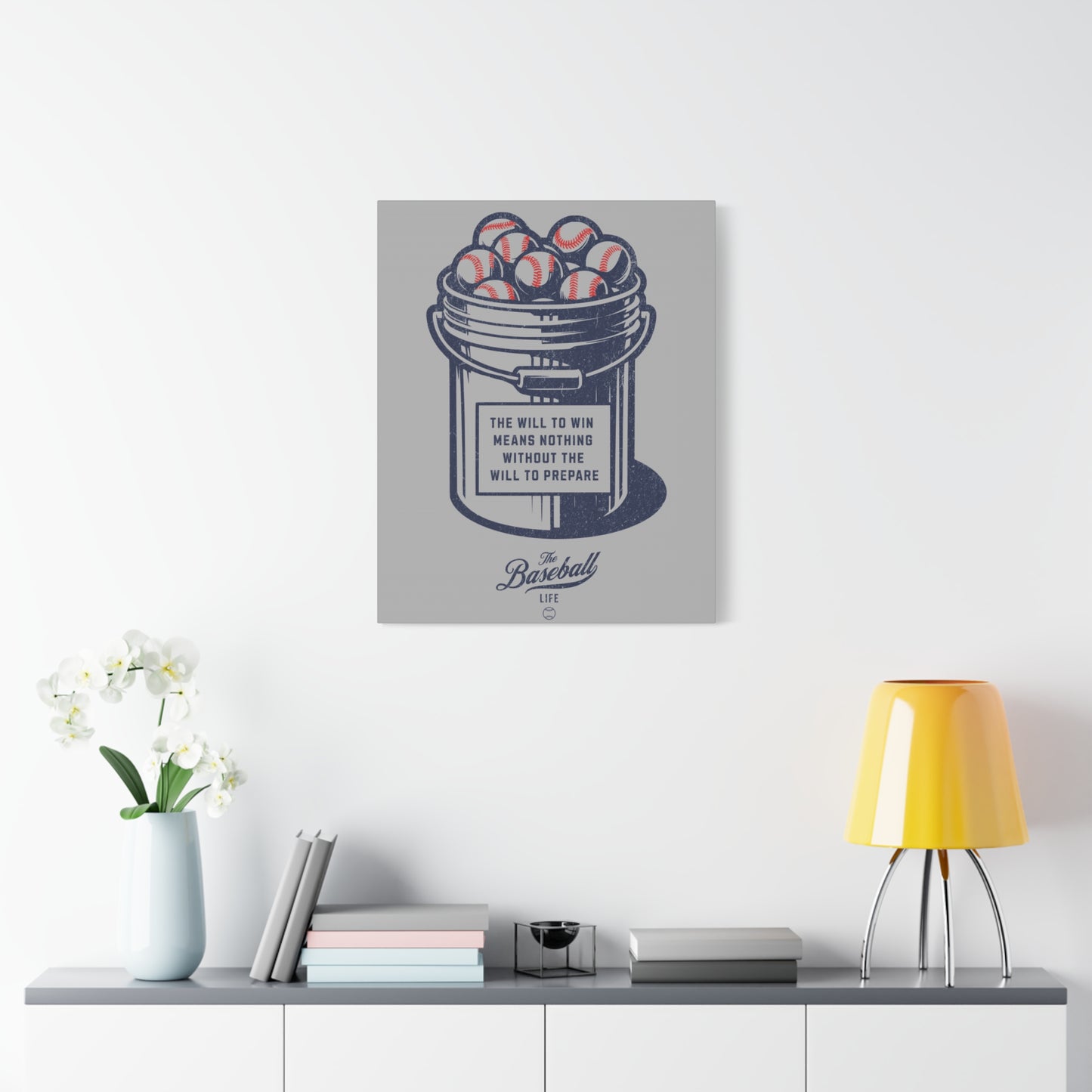 Bucket of Balls (The Will To Prepare) Wall Art Canvas_Gray Vertical