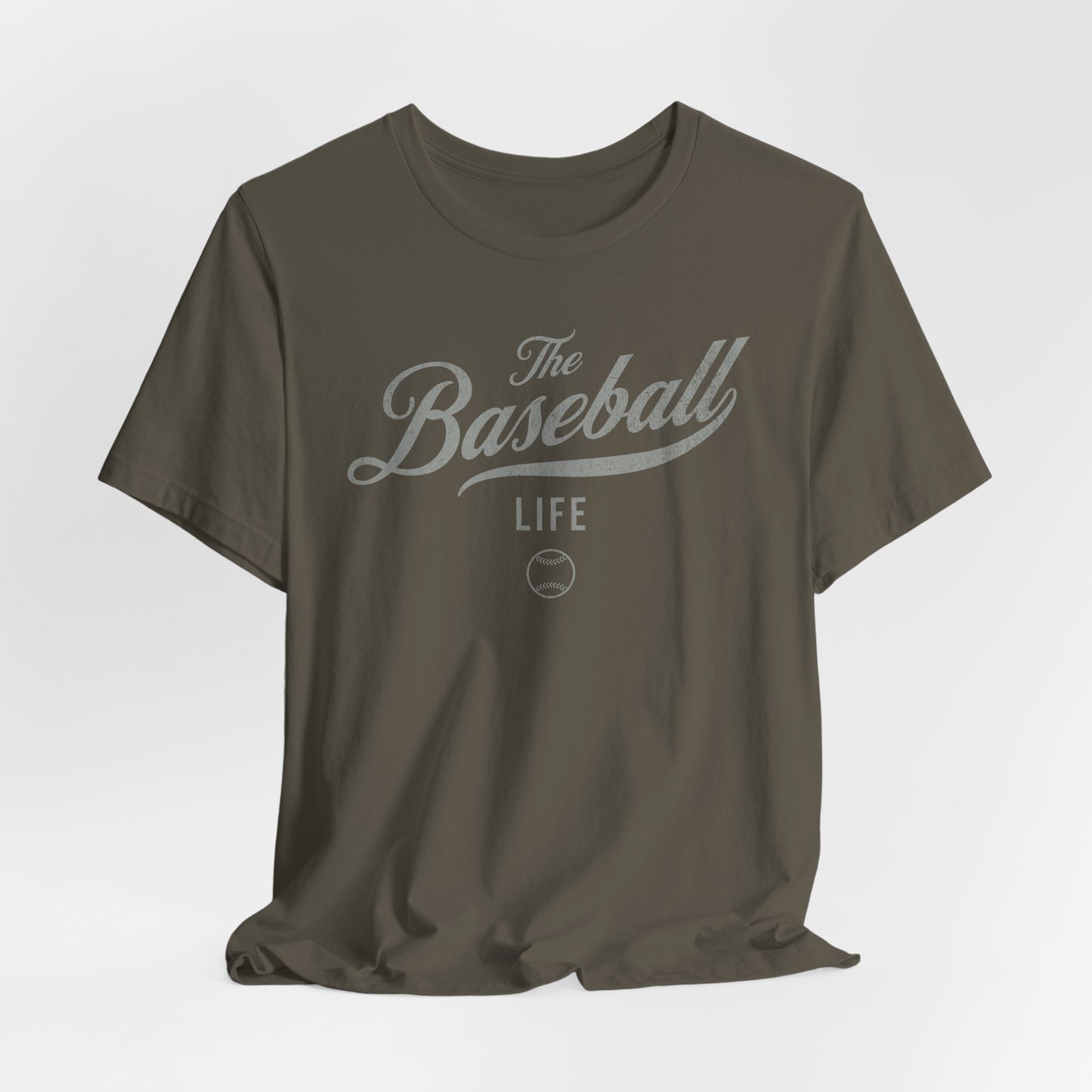 The Baseball Life Classic Script T-Shirt_Silver Gray Print
