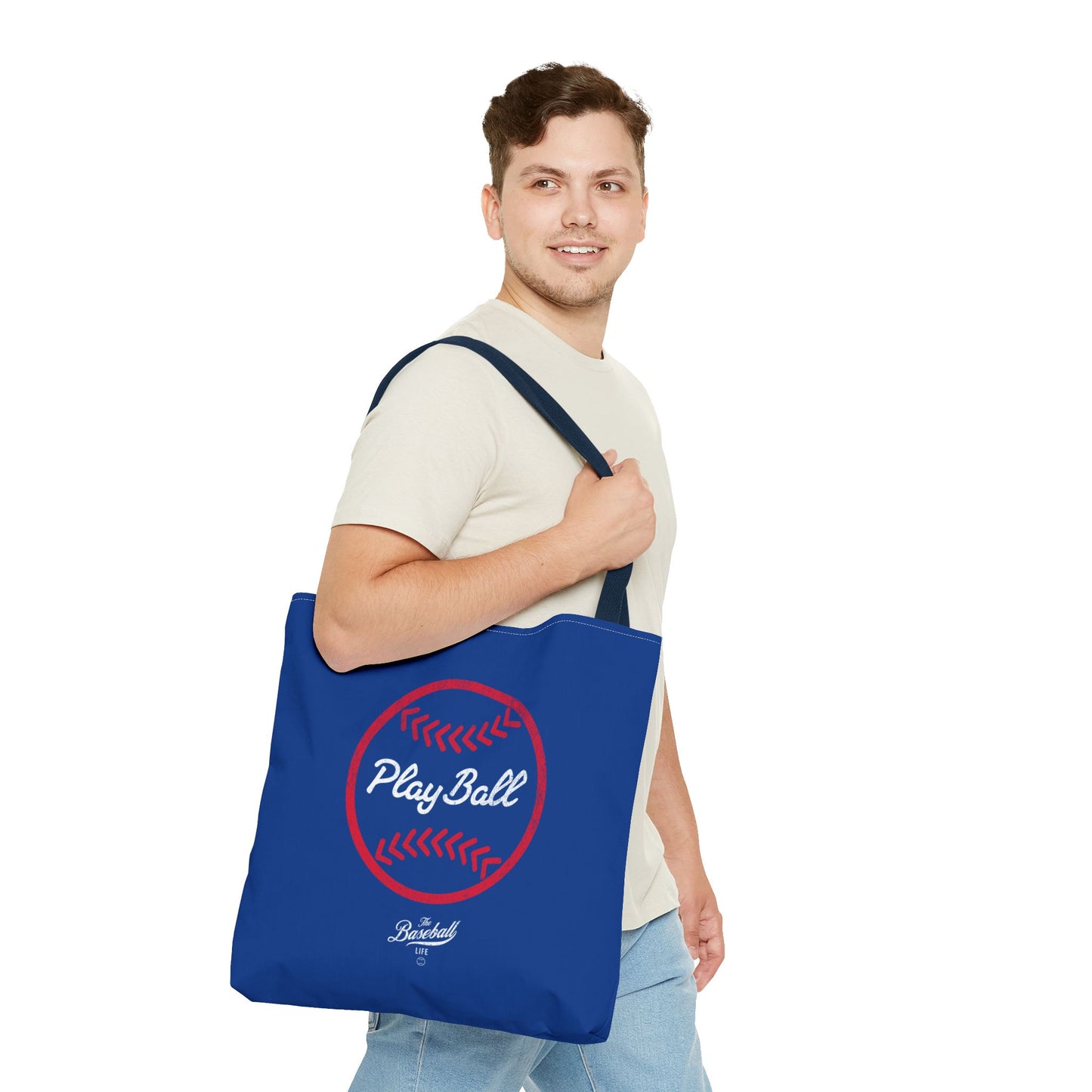 Baseball Icon Play Ball Tote Bag_Royal Blue
