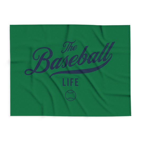 Fleece Blanket_Green w Navy Print