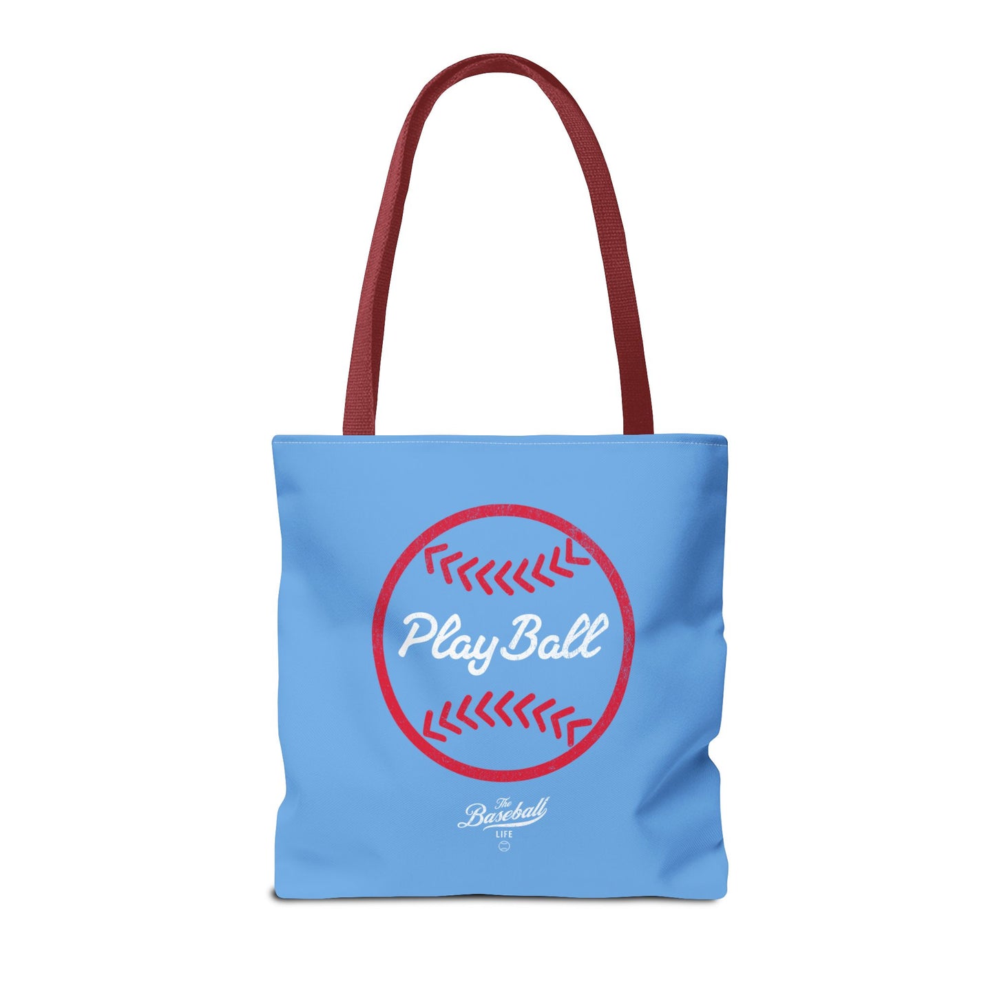 Baseball Icon Play Ball Tote Bag_Carolina Blue