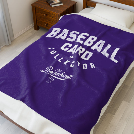 Velveteen Plush Blanket_Baseball Card Collector_Purple