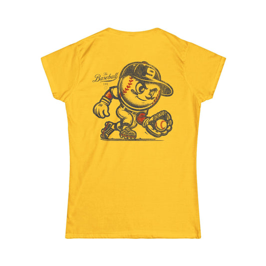 Women's Mr. Baseball Mascot Fielding T-Shirt