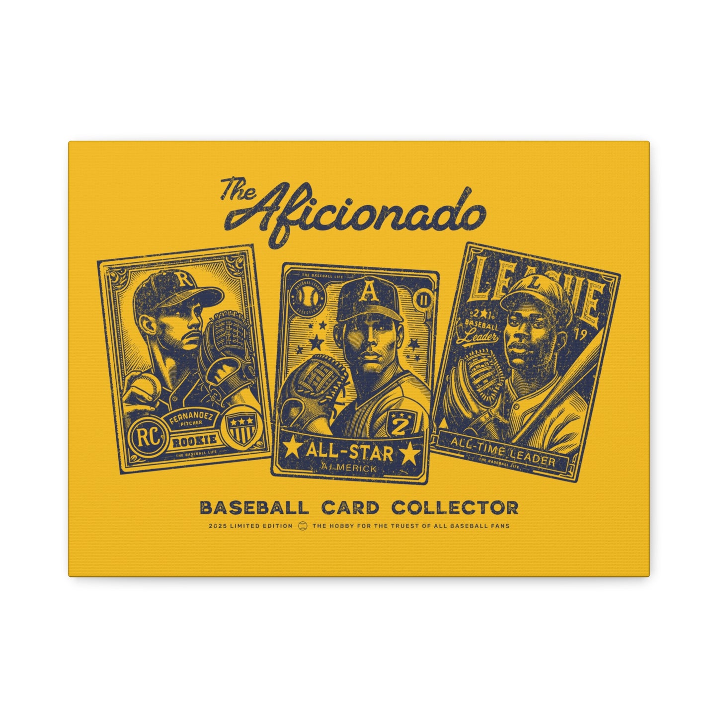 The Aficionado Baseball Card Collector Wall Art Canvas_Yellow Gold