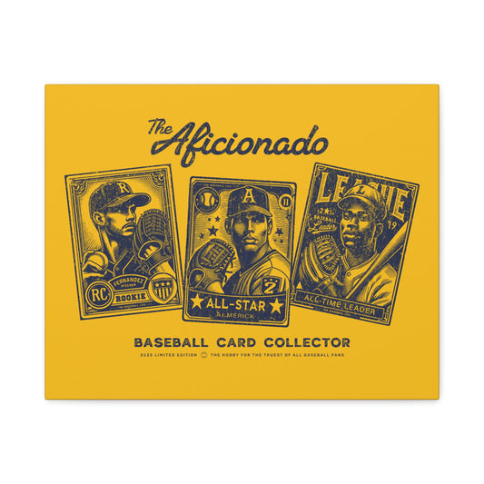 The Aficionado Baseball Card Collector Wall Art Canvas_Yellow Gold
