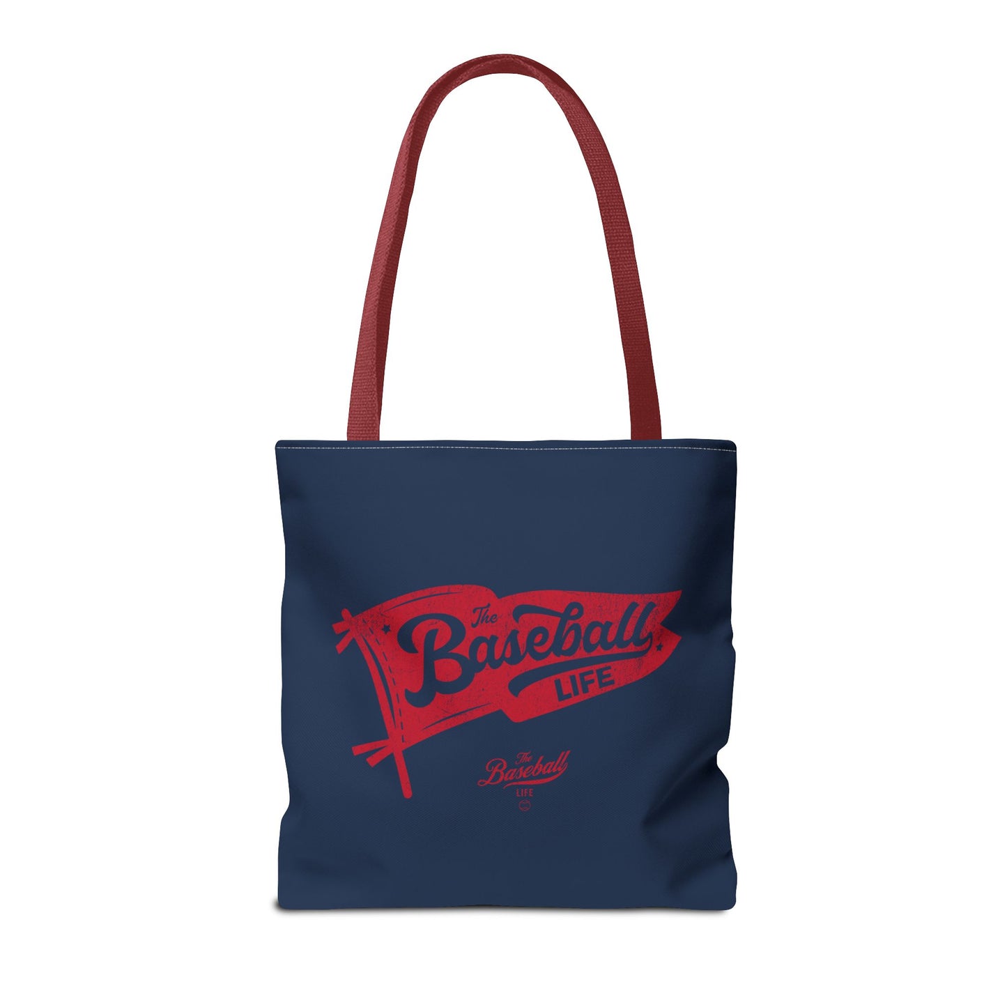 Vintage Pennant Tote Bag_Red Print on Navy