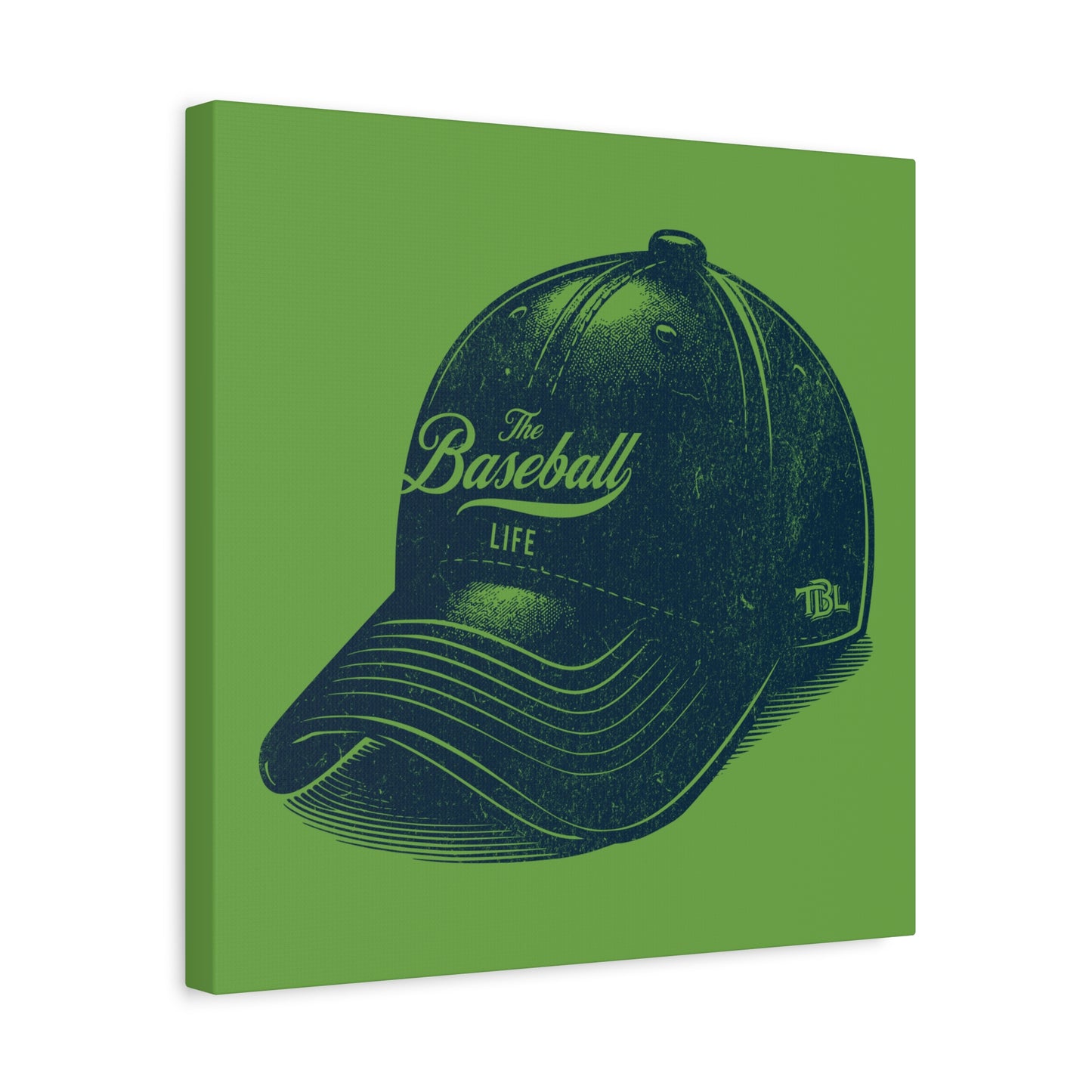 The Baseball Life Ball Cap Wall Art Canvas_Grass Green