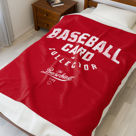 Velveteen Plush Blanket_Baseball Card Collector_Red