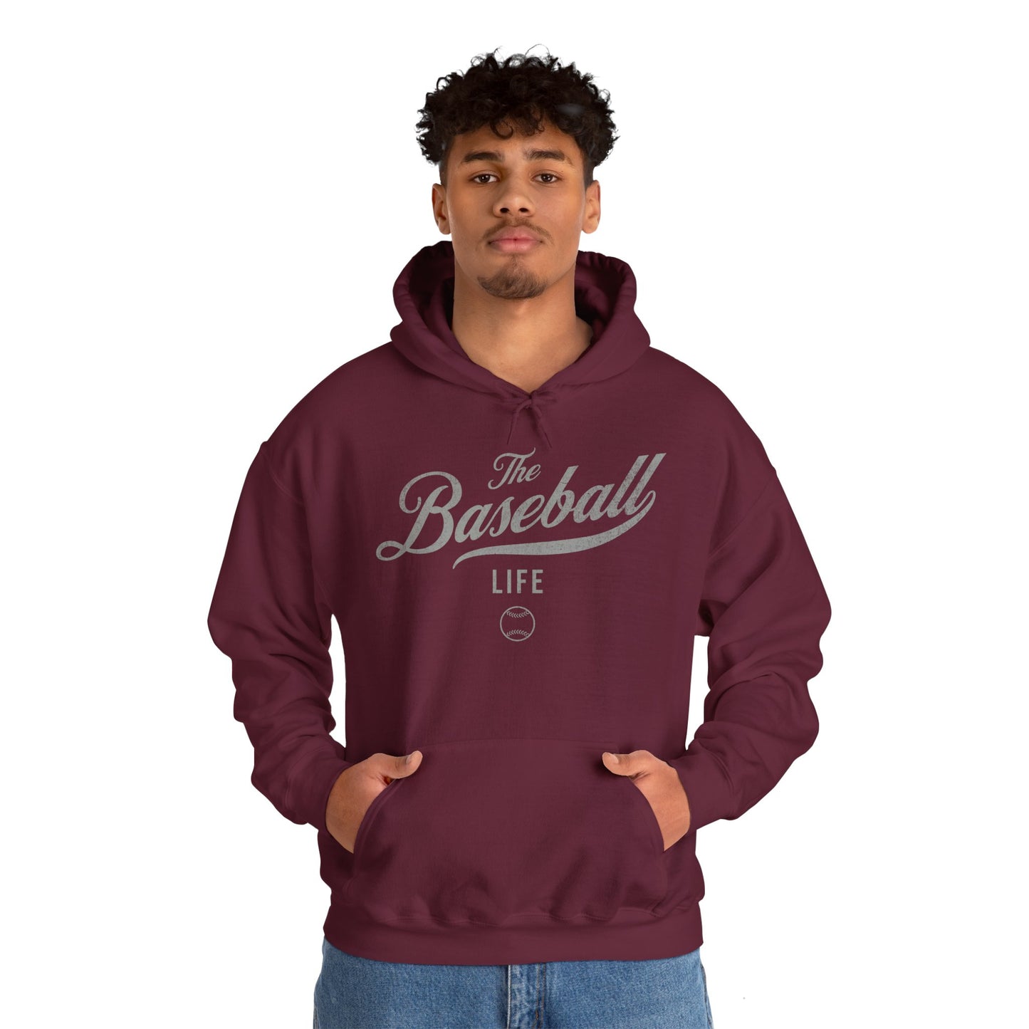 The Baseball Life Hoodie_Silver Gray Print