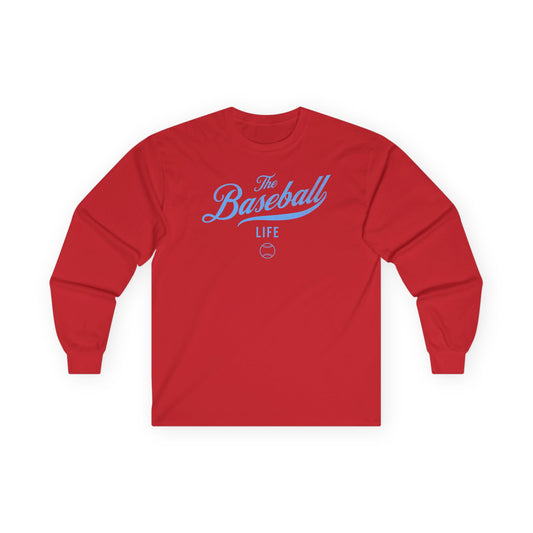 The Baseball Life Long Sleeve T-Shirt_Carolina Blue Print