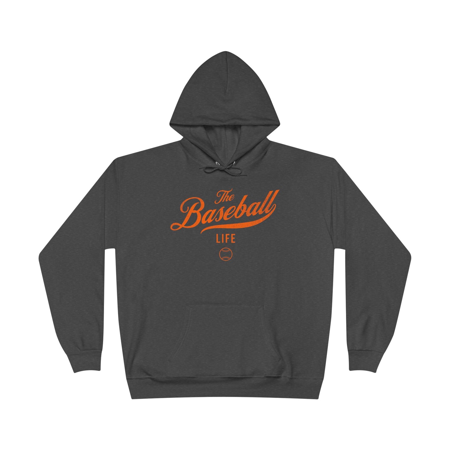 The Baseball Life Hoodie w/Grommets_Orange Print