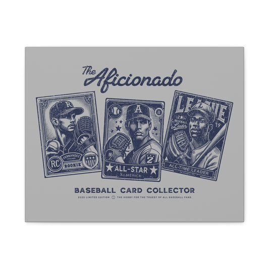 The Aficionado Baseball Card Collector Wall Art Canvas_Silver Gray