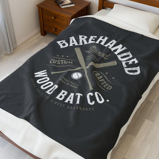 Velveteen Plush Blanket_Barehanded Wood Bat Co._Dark Charcoal Gray
