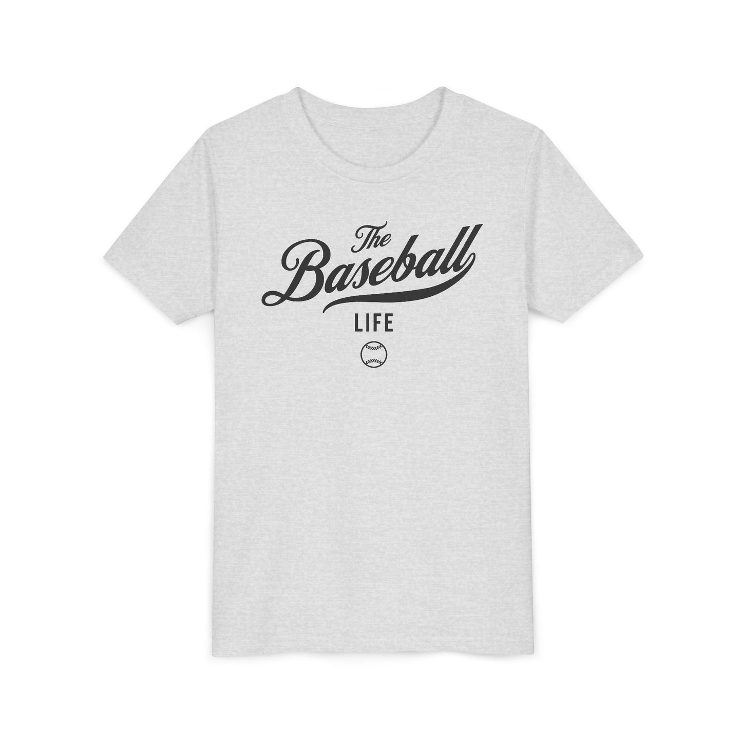 Youth The Baseball Life Classic Script T-Shirt_Black Print